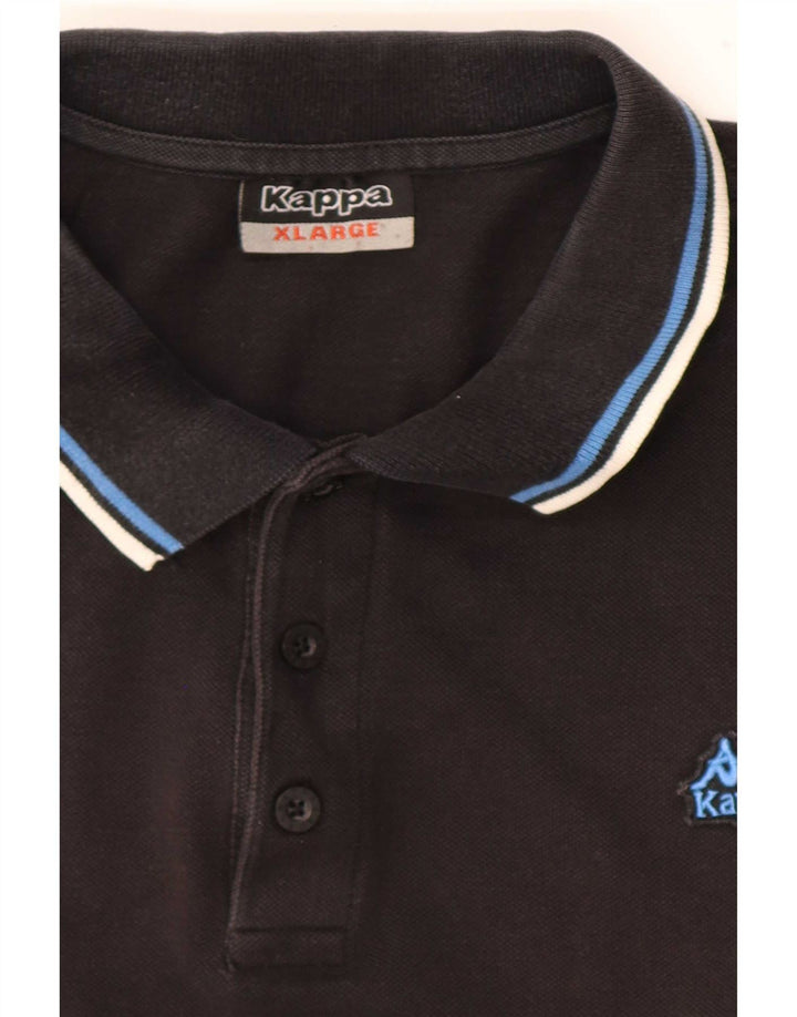 Kappa Mens Polo Shirt XL Black Striped