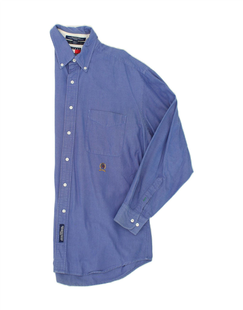 TOMMY HILFIGER Mens Shirt Size 15 1/2 Medium Blue Cotton | Vintage Tommy Hilfiger | Thrift | Second-Hand Tommy Hilfiger | Used Clothing | Messina Hembry 