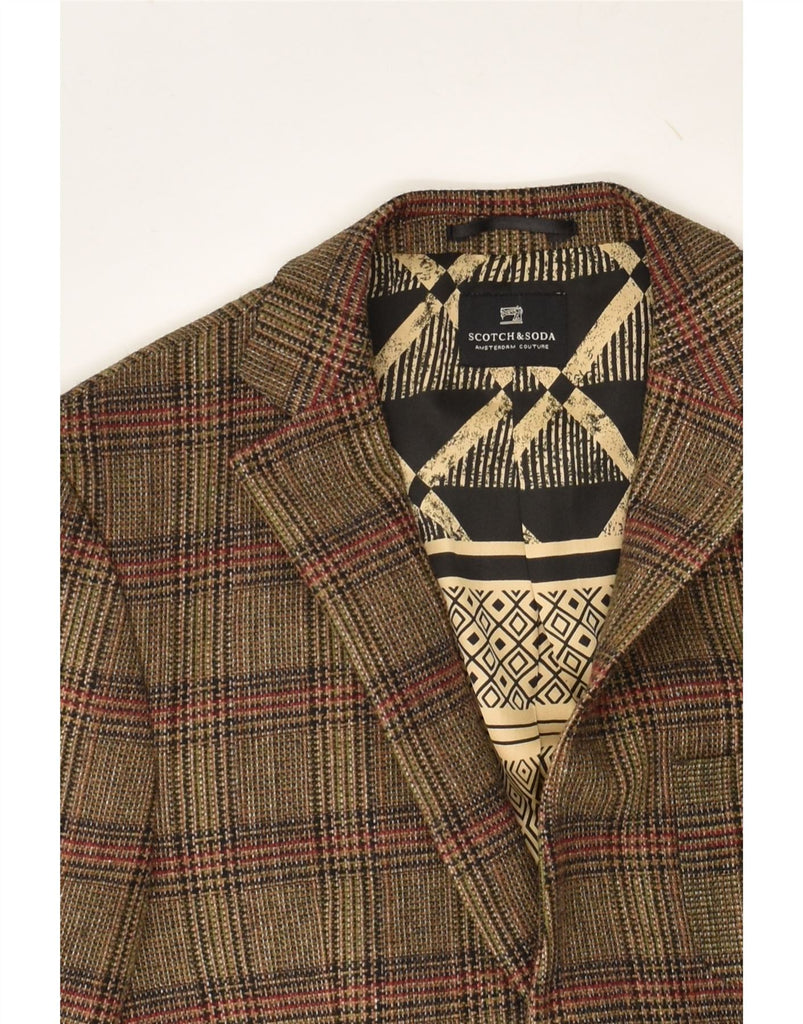 SCOTCH & SODA Mens 2 Button Blazer Jacket UK 38 Medium Brown Check | Vintage Scotch & Soda | Thrift | Second-Hand Scotch & Soda | Used Clothing | Messina Hembry 