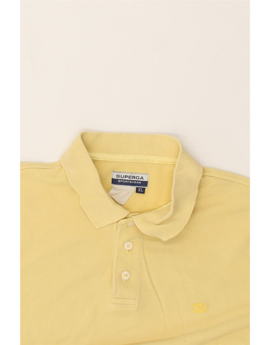 SUPERGA Mens Polo Shirt XL Yellow Cotton Vintage Superga and Second-Hand Superga from Messina Hembry 