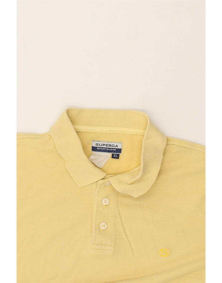 SUPERGA Mens Polo Shirt XL Yellow Cotton Vintage Superga and Second-Hand Superga from Messina Hembry 