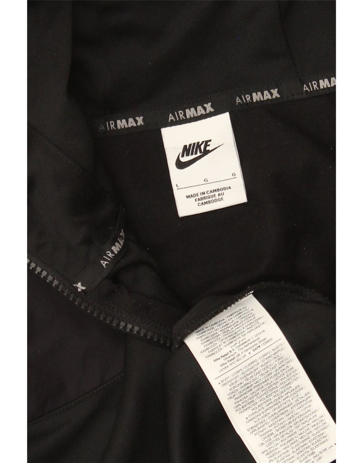 Nike Mens Graphic Zip Hoodie Sweater Large Black Polyester