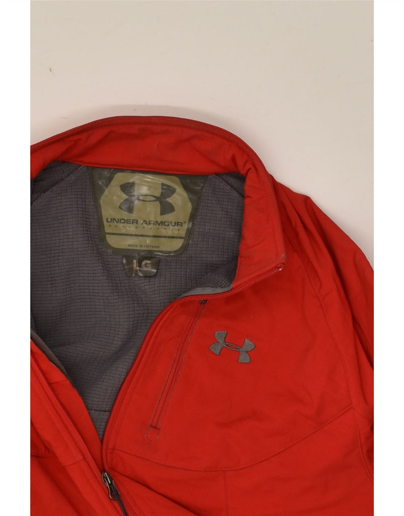 UNDER ARMOUR Mens Windbreaker Jacket UK 40 Large Red Polyester | Vintage Under Armour | Thrift | Second-Hand Under Armour | Used Clothing | Messina Hembry 