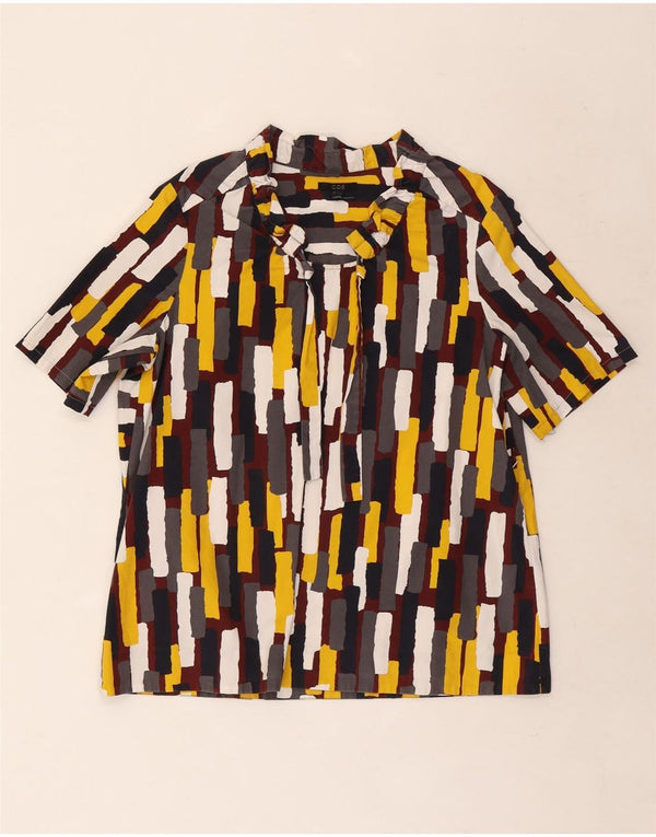 Cos Womens Short Sleeve Shirt Blouse EU 38 Medium Multicoloured Geometric