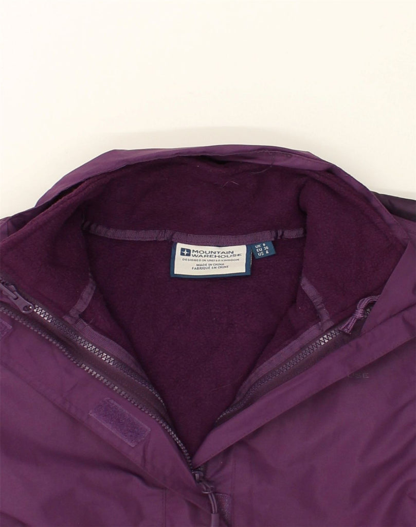 MOUNTAIN WAREHOUSE Womens Hooded Windbreaker Jacket UK 8 Small Purple | Vintage Mountain Warehouse | Thrift | Second-Hand Mountain Warehouse | Used Clothing | Messina Hembry 