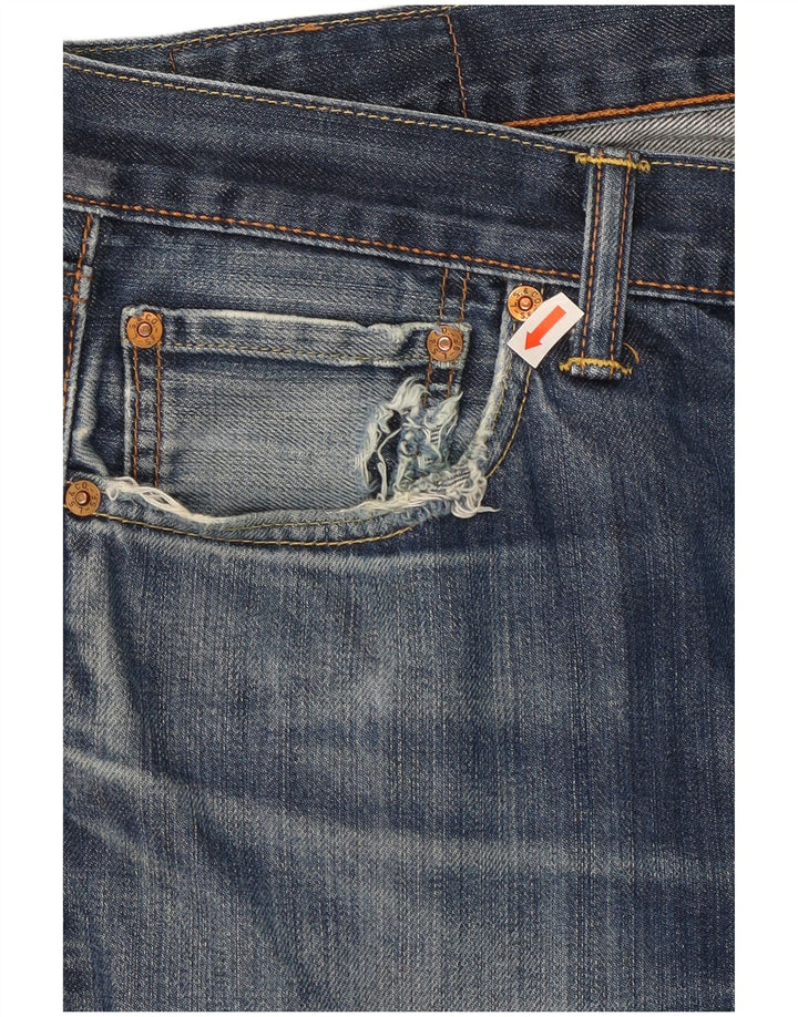 Levi's Mens 501 Distressed Straight Jeans W32 L32 Blue Cotton