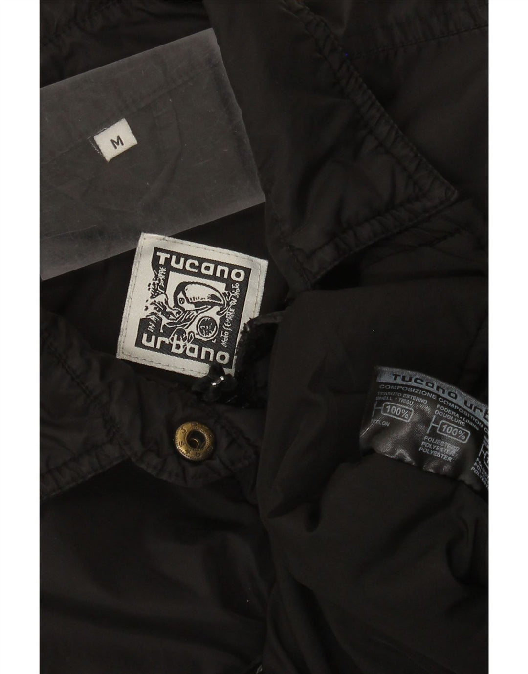 Tucano Urbano Womens Windbreaker Jacket UK 14 Medium Black Nylon