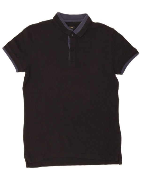 Massimo Dutti Mens Casual Fit Polo Shirt Medium Black