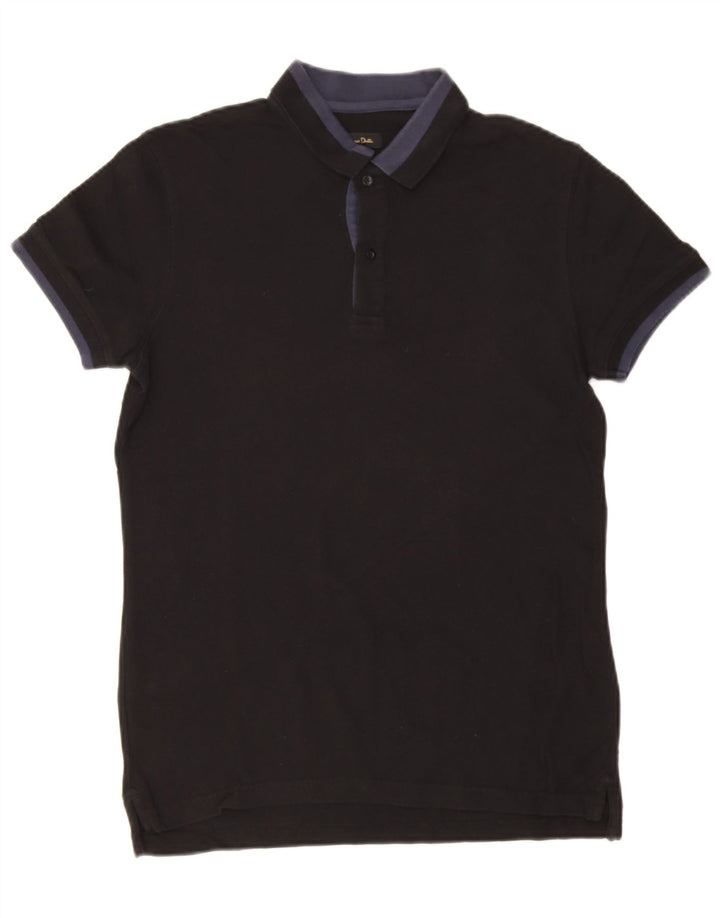 Massimo Dutti Mens Casual Fit Polo Shirt Medium Black