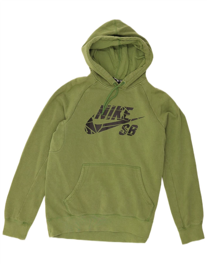 Nike Mens Graphic Hoodie Jumper Medium Green Cotton