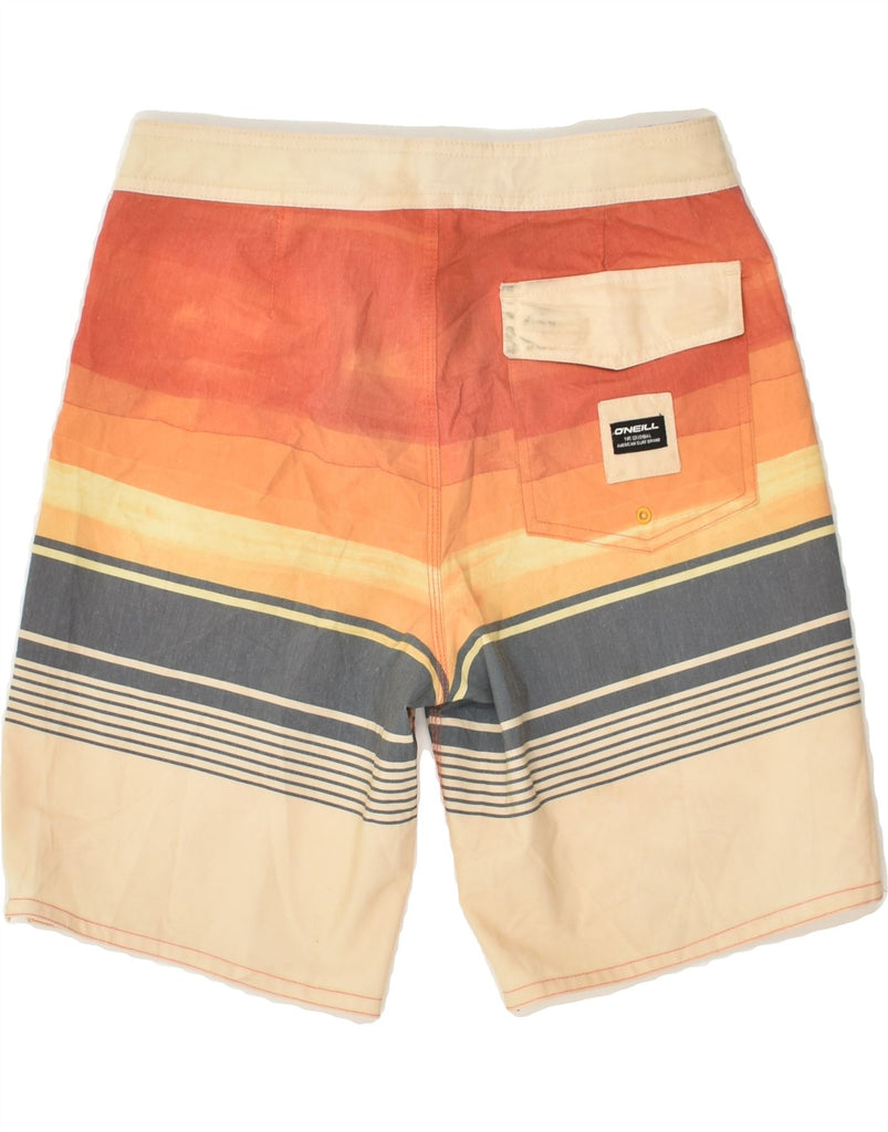 O'NEILL Boys Swimming Shorts 15-16 Years Yellow Striped Polyester | Vintage O'Neill | Thrift | Second-Hand O'Neill | Used Clothing | Messina Hembry 