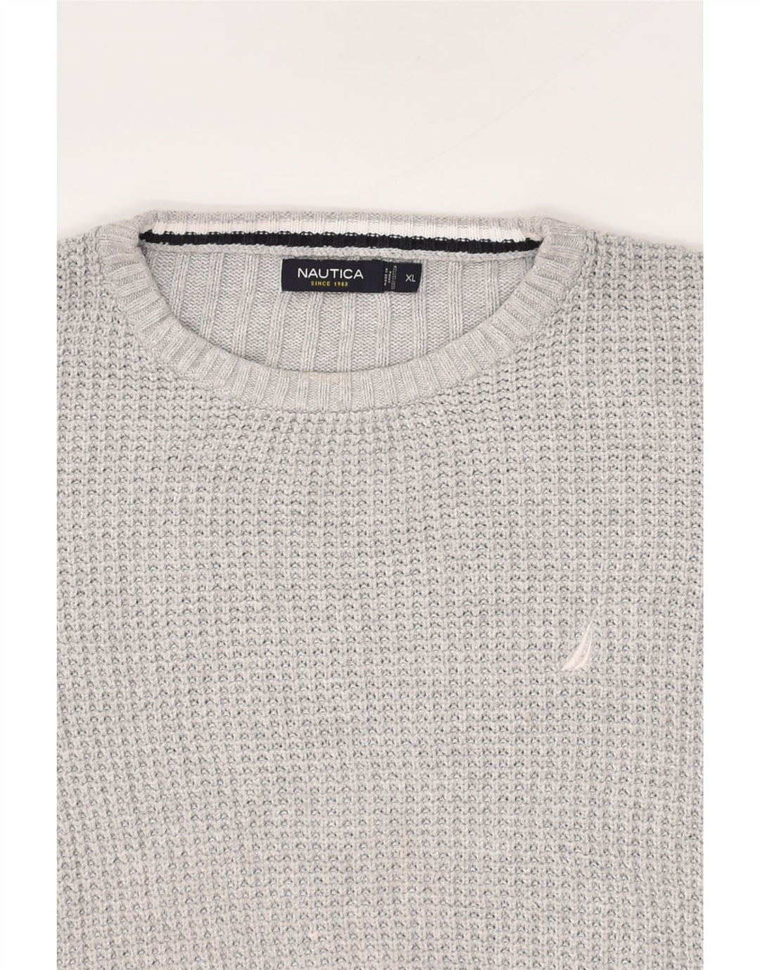 NAUTICA Mens Crew Neck Jumper Sweater XL Grey Cotton | Vintage Nautica | Thrift | Second-Hand Nautica | Used Clothing | Messina Hembry 