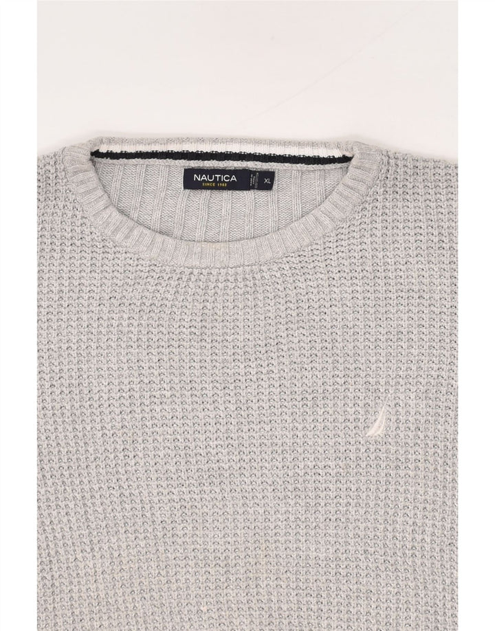 NAUTICA Mens Crew Neck Jumper Sweater XL Grey Cotton | Vintage Nautica | Thrift | Second-Hand Nautica | Used Clothing | Messina Hembry 