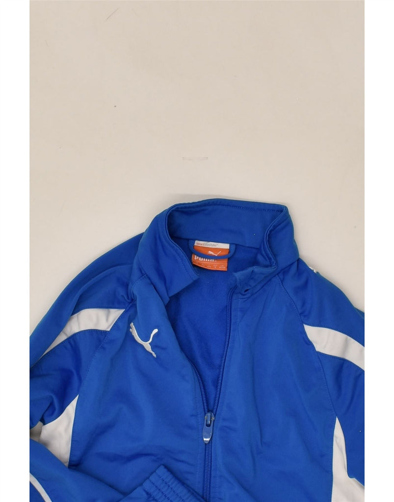 PUMA Boys Tracksuit Top Jacket 7-8 Years Blue Colourblock Polyester | Vintage Puma | Thrift | Second-Hand Puma | Used Clothing | Messina Hembry 