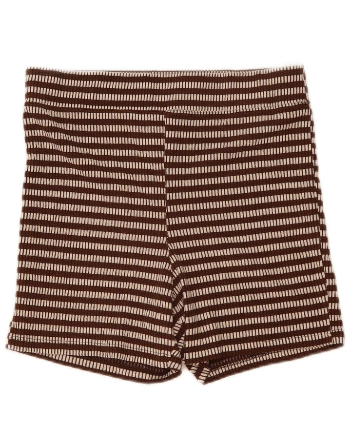 Topshop Womens Sport Shorts UK 14 Medium  Brown Striped