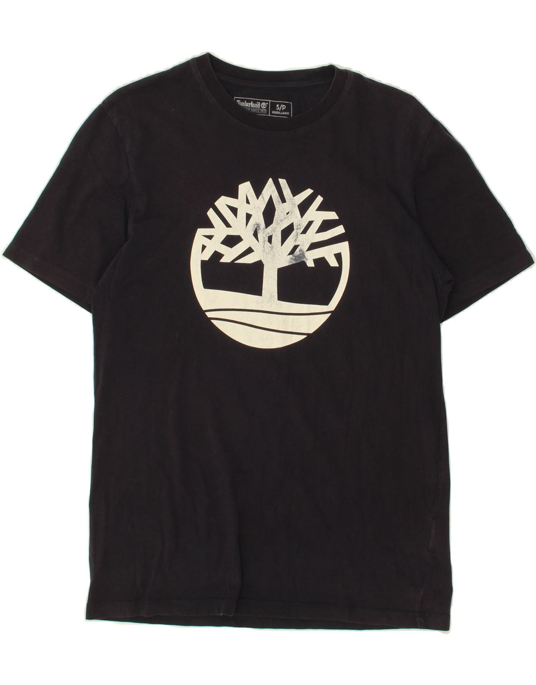 TIMBERLAND Mens Regular Fit Graphic T-Shirt Top Small Navy Blue Vintage Timberland and Second-Hand Timberland from Messina Hembry 