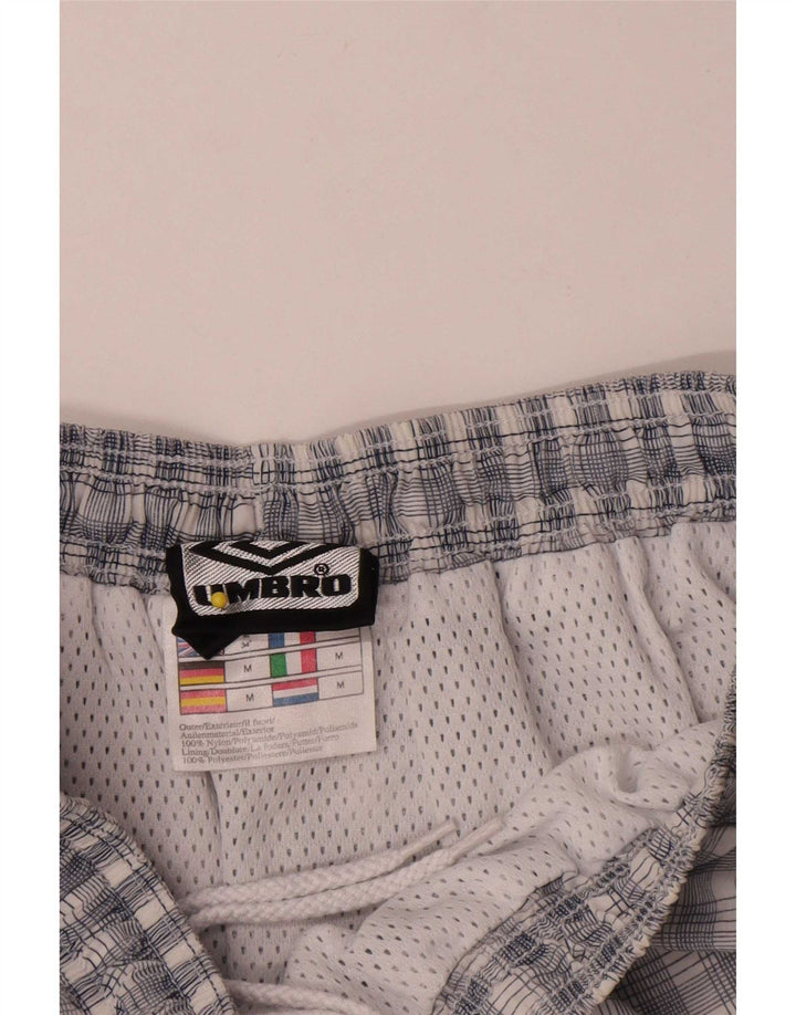 Umbro Mens Sport Shorts Medium Navy Blue Check Nylon