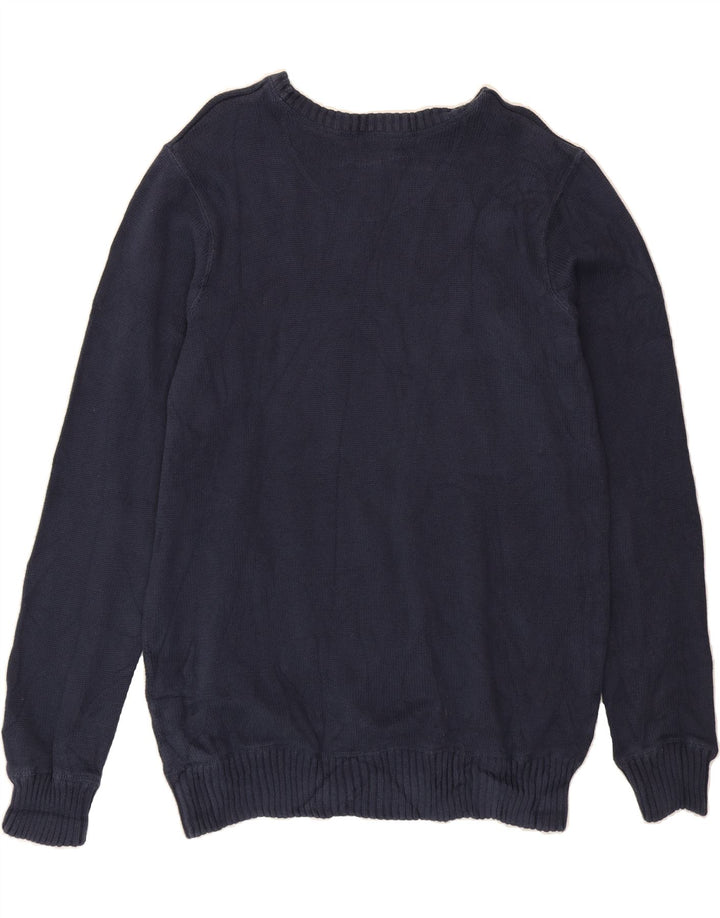 EDDIE BAUER Mens Boat Neck Jumper Sweater Large Navy Blue Cotton Vintage Eddie Bauer and Second-Hand Eddie Bauer from Messina Hembry 
