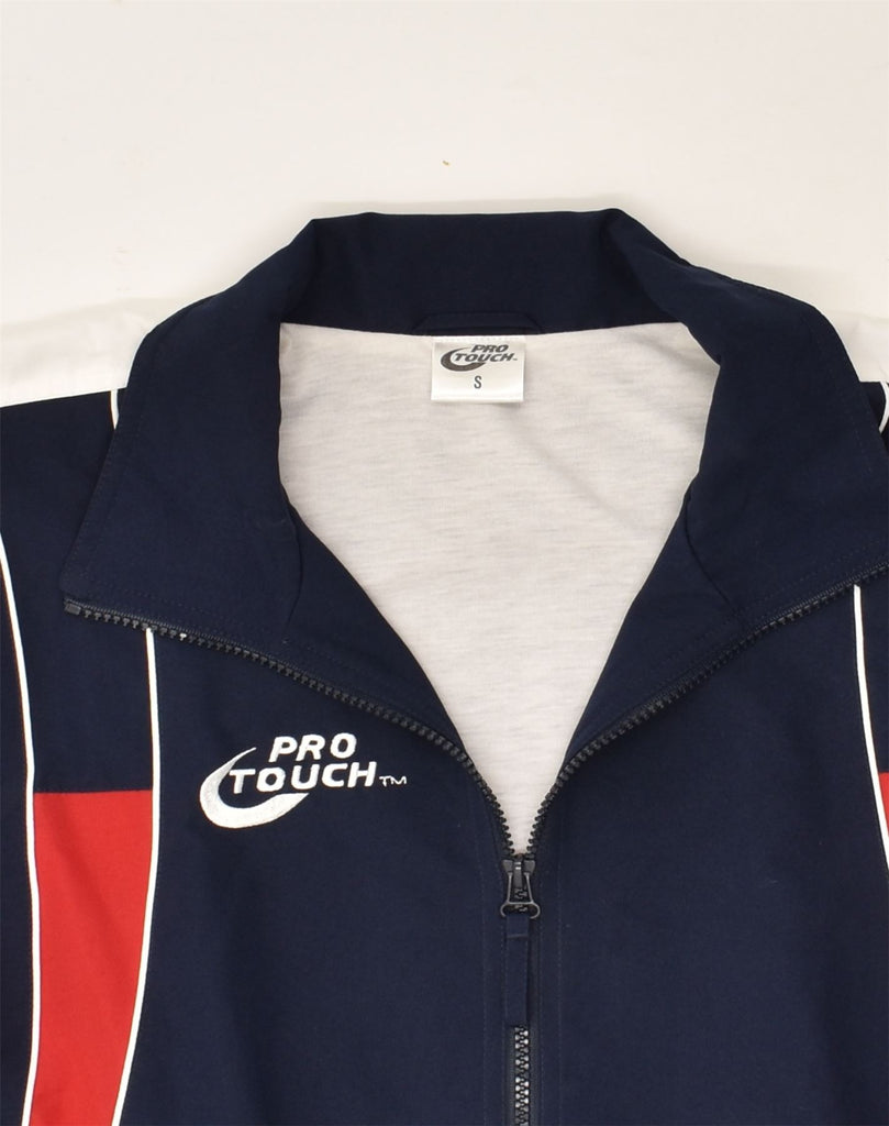 PRO TOUCH Mens Loose Fit Tracksuit Top Jacket Small Navy Blue Colourblock | Vintage Pro Touch | Thrift | Second-Hand Pro Touch | Used Clothing | Messina Hembry 