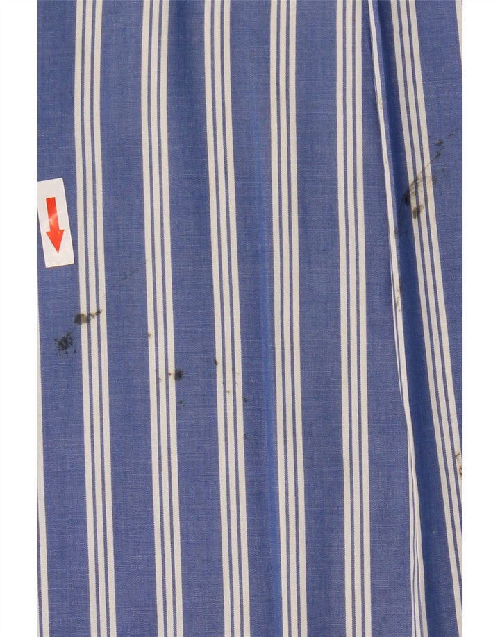Chaps Mens Short Sleeve Shirt Large Blue Striped