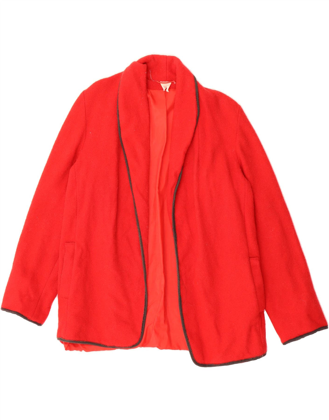 VINTAGE Womens Open Blazer Jacket UK 14 Large Red Vintage Vintage and Second-Hand Vintage from Messina Hembry 