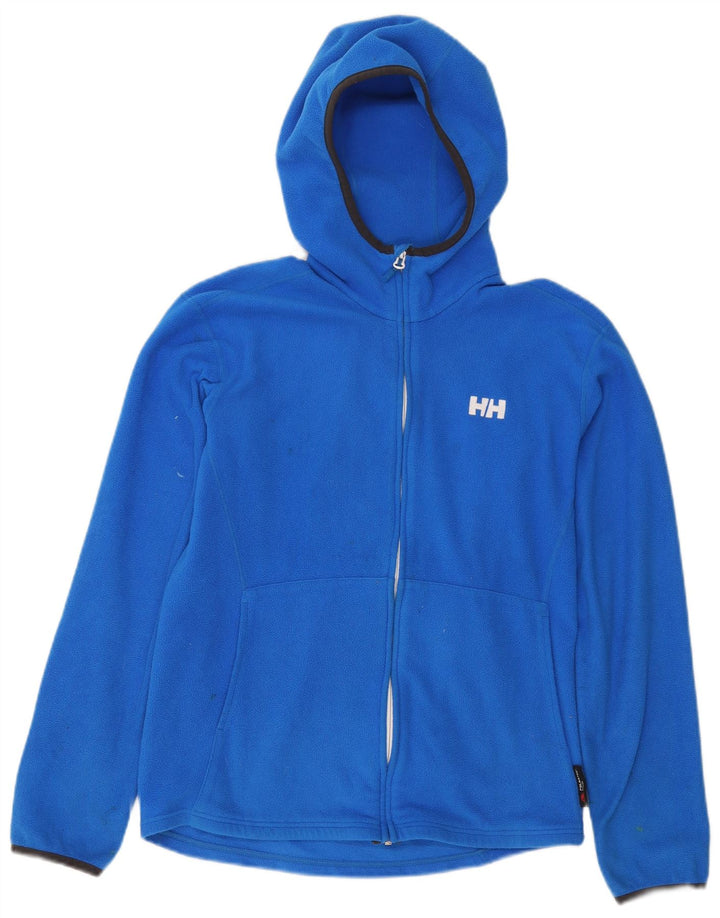 Helly Hansen Womens Hooded Fleece Jacket UK 14 Medium Blue Polyester