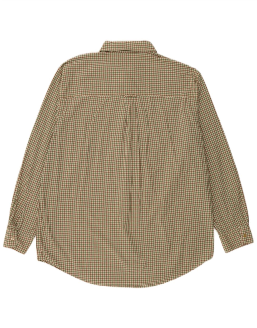 Chaps Mens Shirt Large Green Gingham Cotton