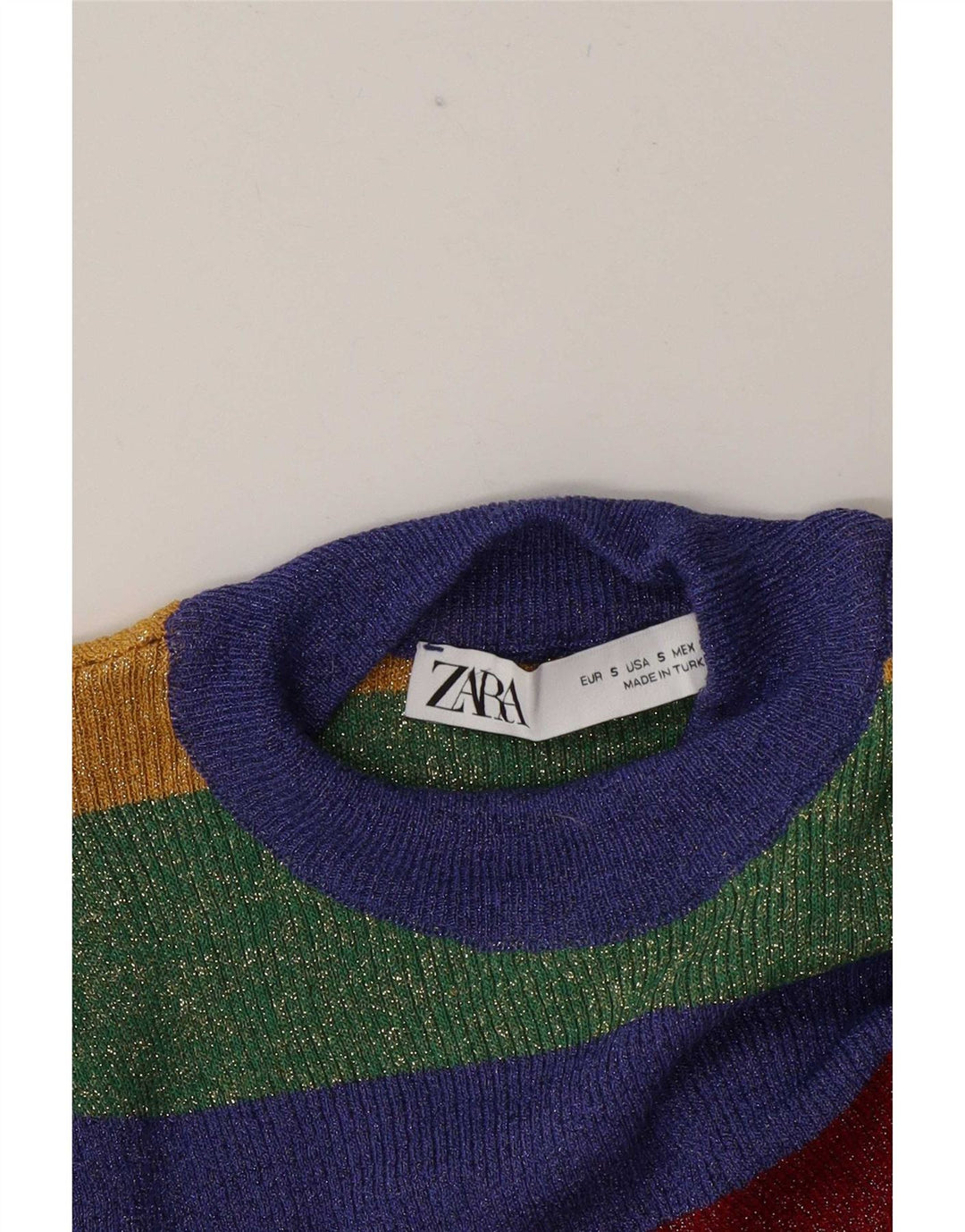 Zara Womens Blouse Top UK 10 Small Multicoloured Striped