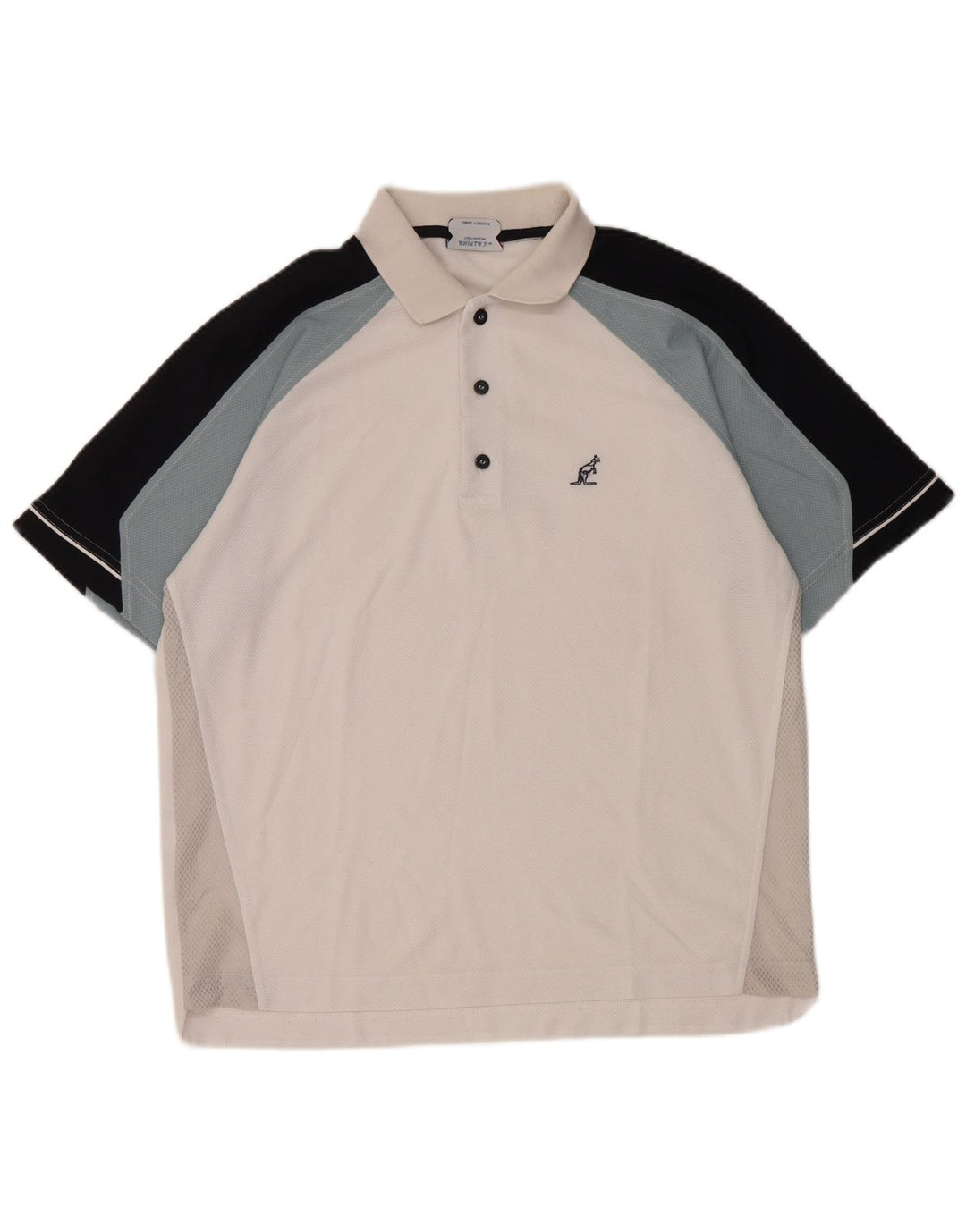 AUSTRALIAN L'ALPINA Mens Polo Shirt Large White Colourblock Polyester