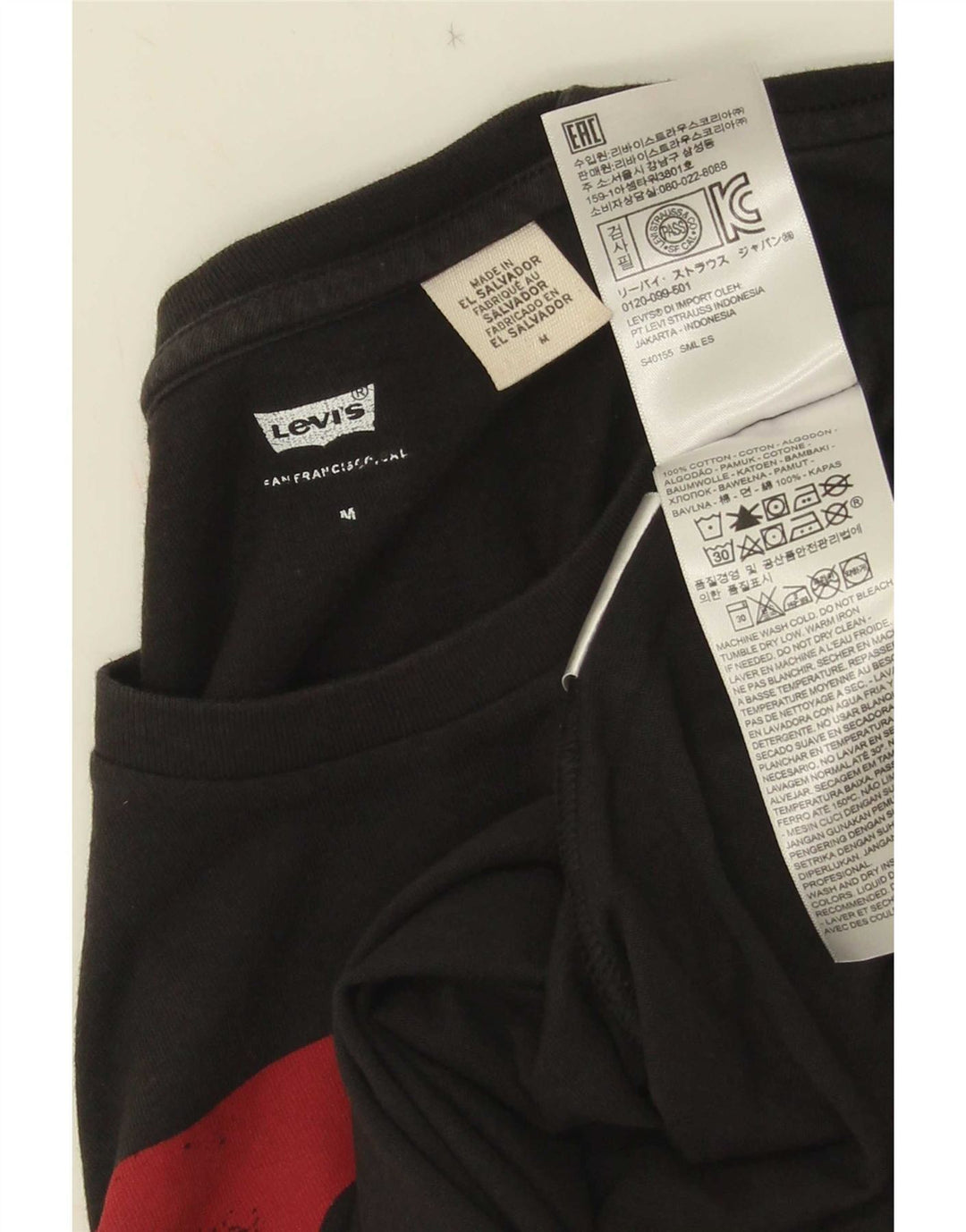 Levi's Mens Graphic T-Shirt Top Medium Black Cotton