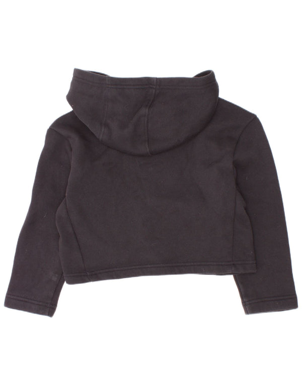 Adidas Girls Crop Hoodie Jumper 5-6 Years Black Cotton