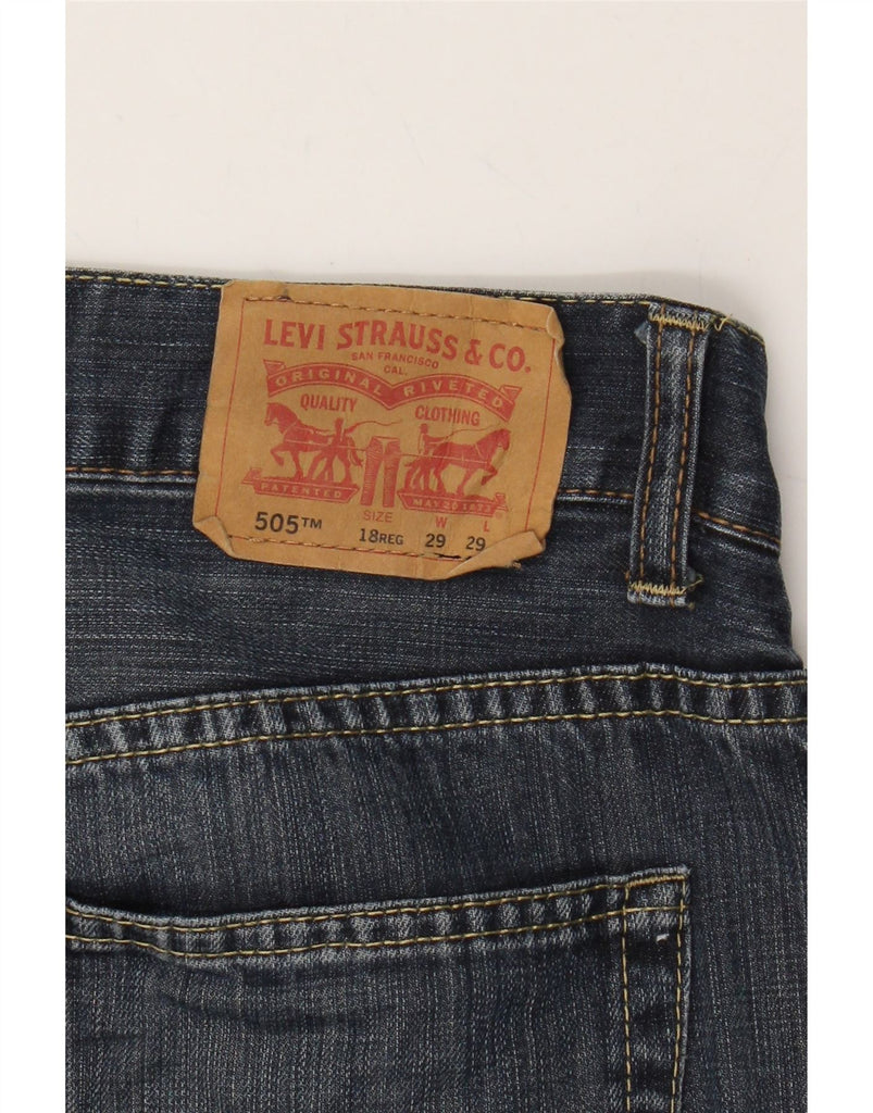 LEVI'S Boys 505 Regular Straight Jeans 15-16 Years W32 L29 Navy Blue Vintage Levi's and Second-Hand Levi's from Messina Hembry 