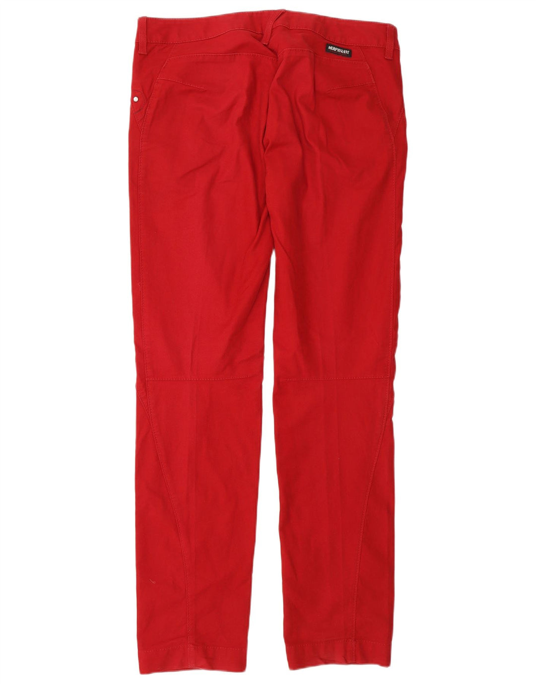 MURPHY & NYE Womens Straight Chino Trousers W30  L32 Red Cotton