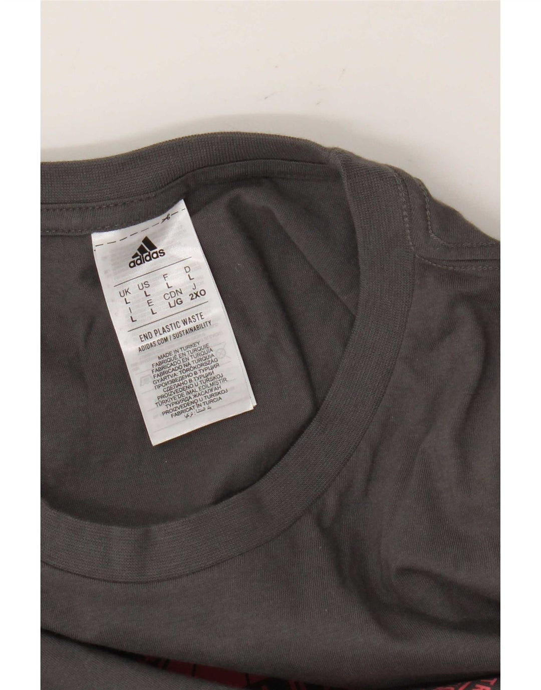 Adidas Mens Graphic T-Shirt Top Large Grey Cotton