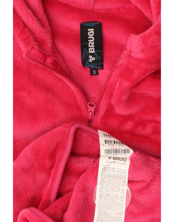 BRUGI Womens Hooded Fleece Jacket UK 10 Small Pink Polyester