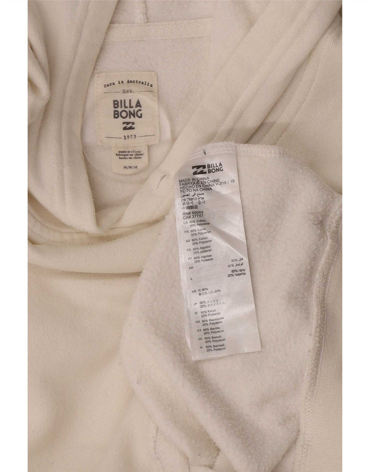 Billabong Mens Loose Fit Hoodie Jumper Medium White Cotton