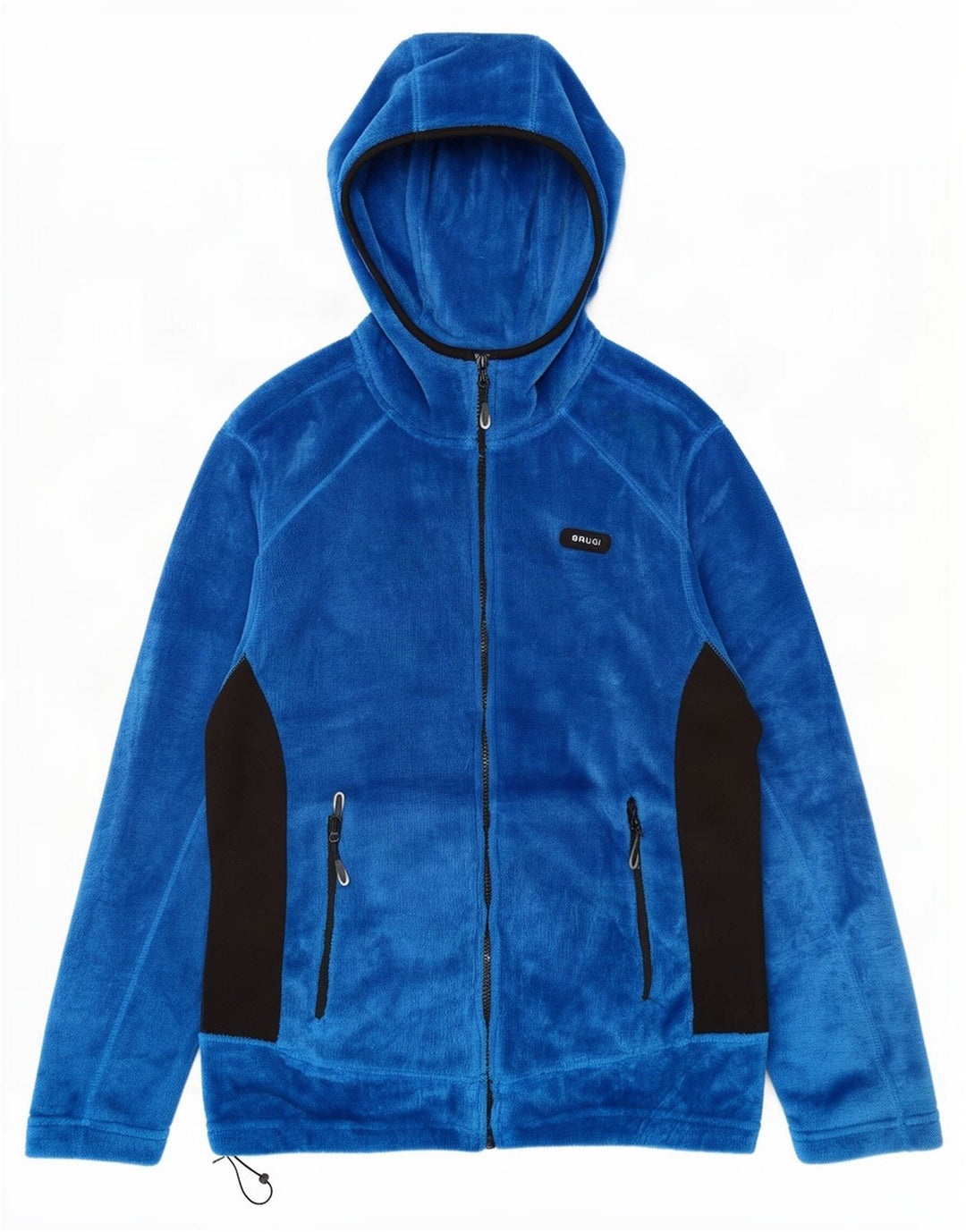 Brugi Mens Hooded Fleece Jacket UK 40 Large Blue Colourblock Polyester