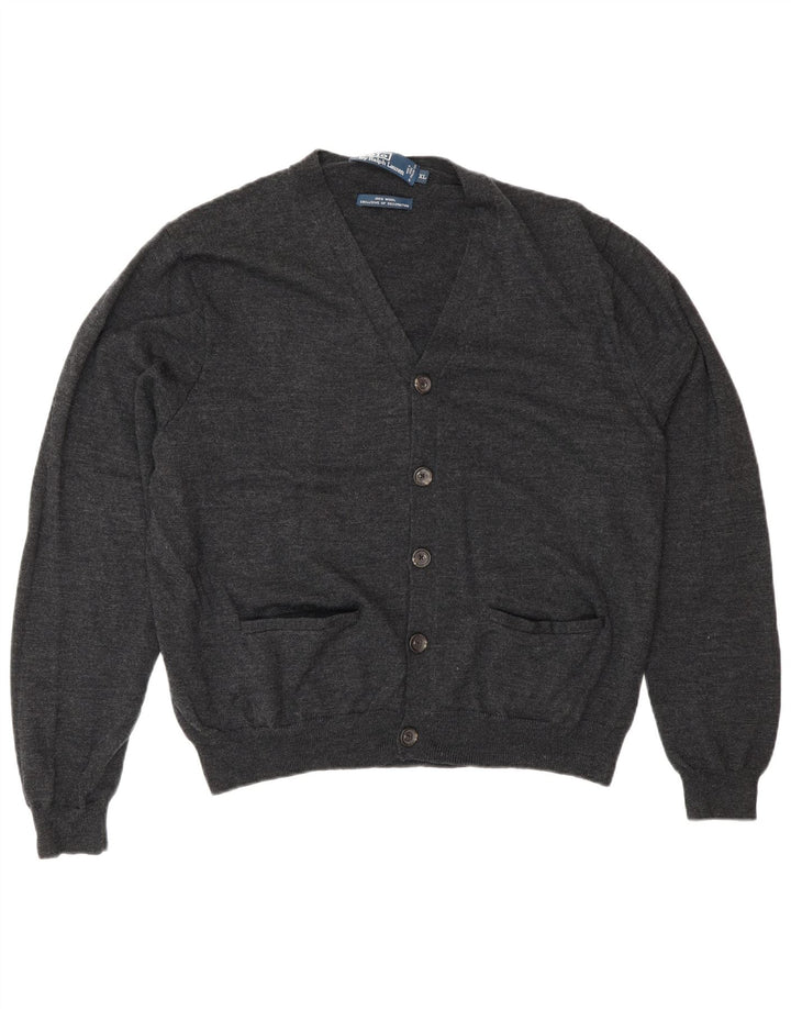 Polo Ralph Lauren Mens Cardigan Sweater XL Grey Wool