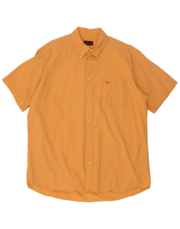 Kappa Mens Short Sleeve Shirt 3XL Orange Cotton