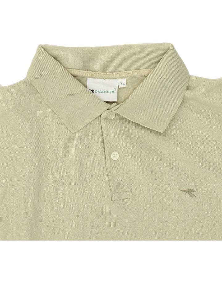 DIADORA Mens Polo Shirt XL Beige Cotton Vintage Diadora and Second-Hand Diadora from Messina Hembry 