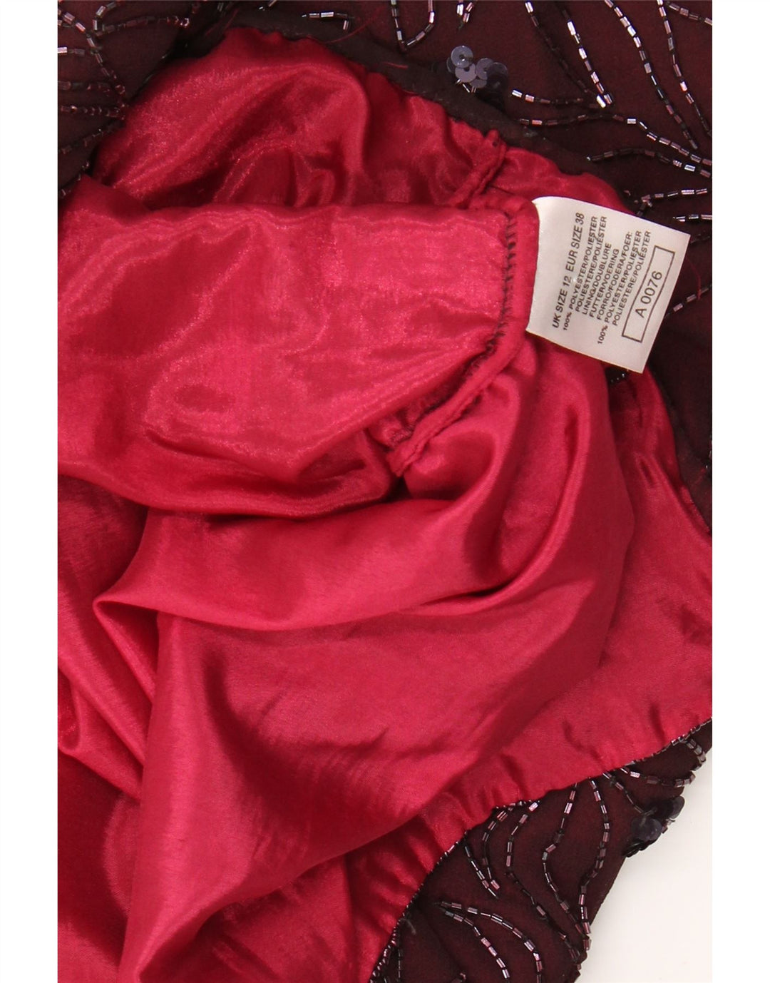 VINTAGE Womens Sleeveless Sheath Dress UK 12 Medium Burgundy Floral