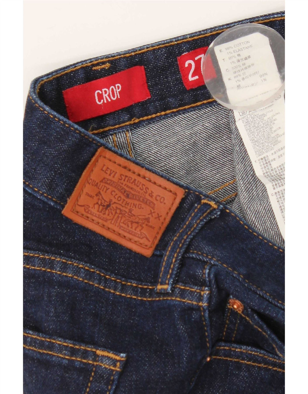 Levi's Womens Capri Cropped Jeans W27 L22 Navy Blue Cotton