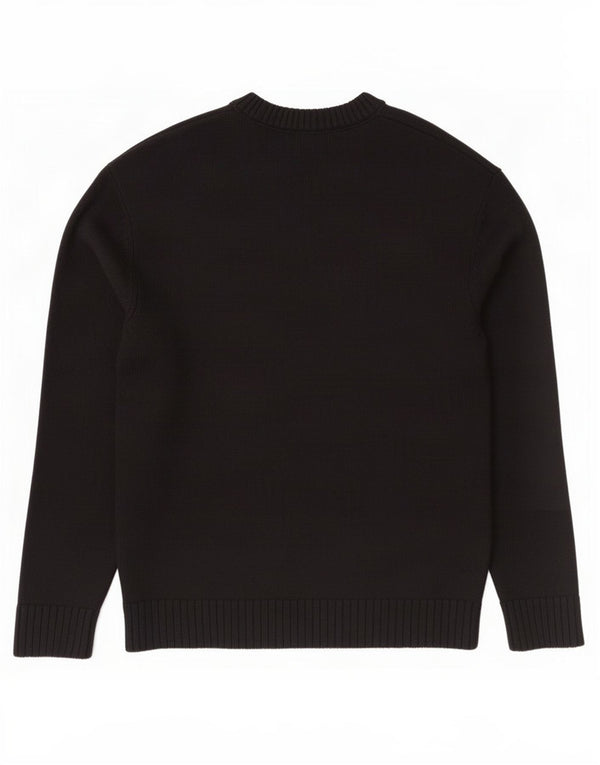Zara Mens V-Neck Jumper Sweater Large Black Acrylic