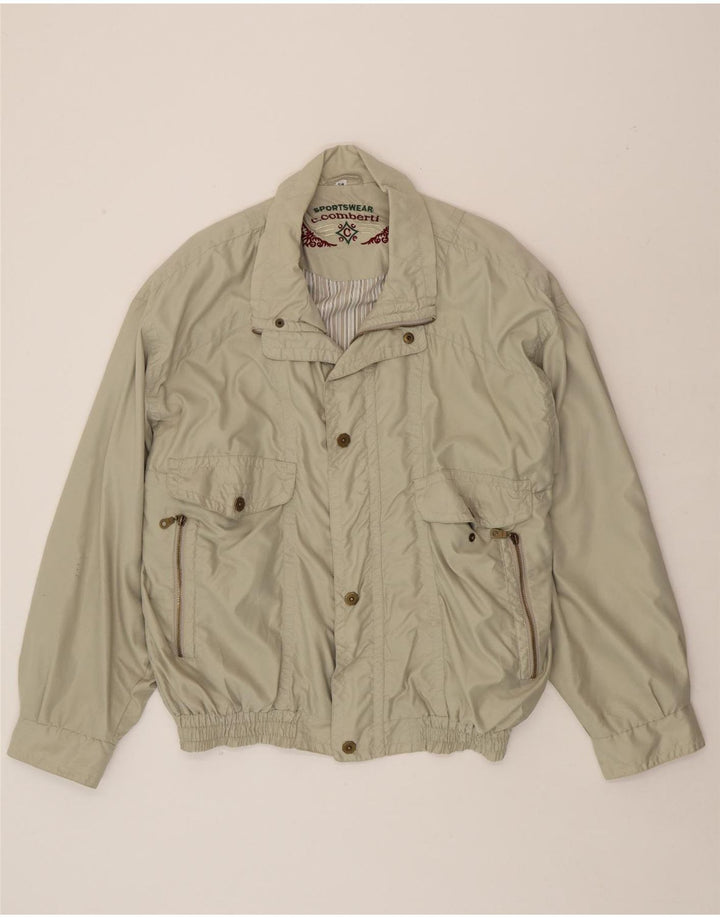 C.COMBERTI Mens Bomber Jacket IT 54 2XL Green Polyester Vintage C.Comberti and Second-Hand C.Comberti from Messina Hembry 