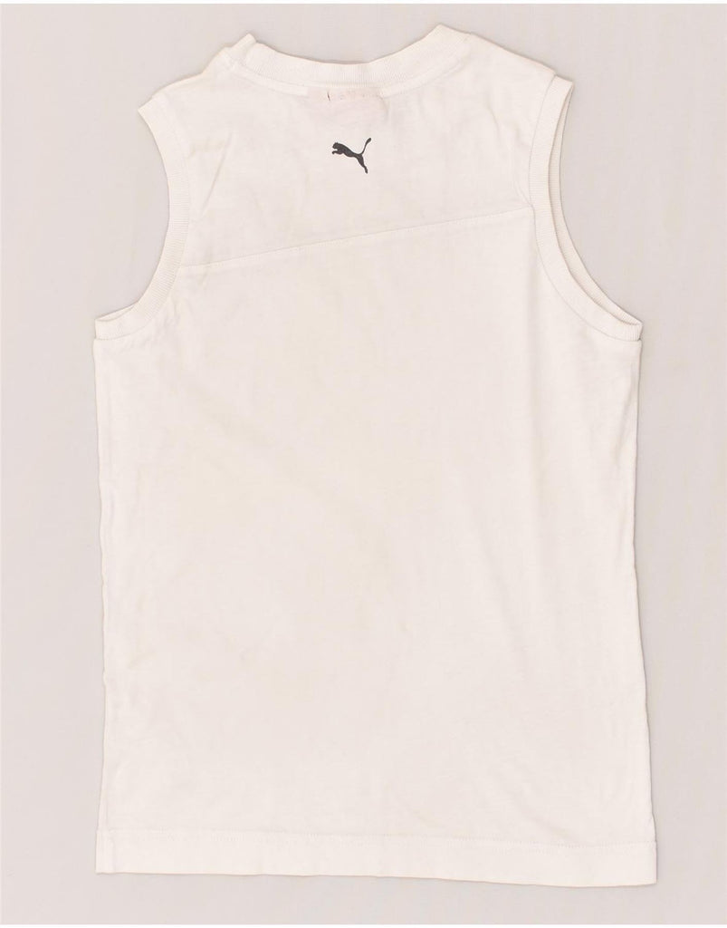 PUMA Girls Vest Top 11-12 Years White Cotton | Vintage Puma | Thrift | Second-Hand Puma | Used Clothing | Messina Hembry 