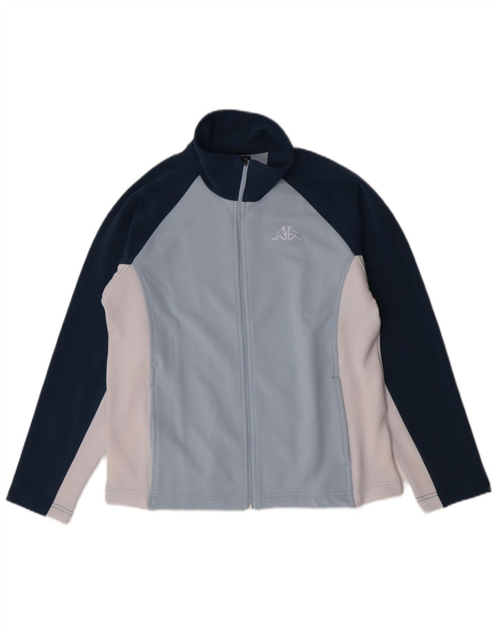 Kappa Womens Tracksuit Top Jacket UK 16 Large Blue Colourblock Polyester