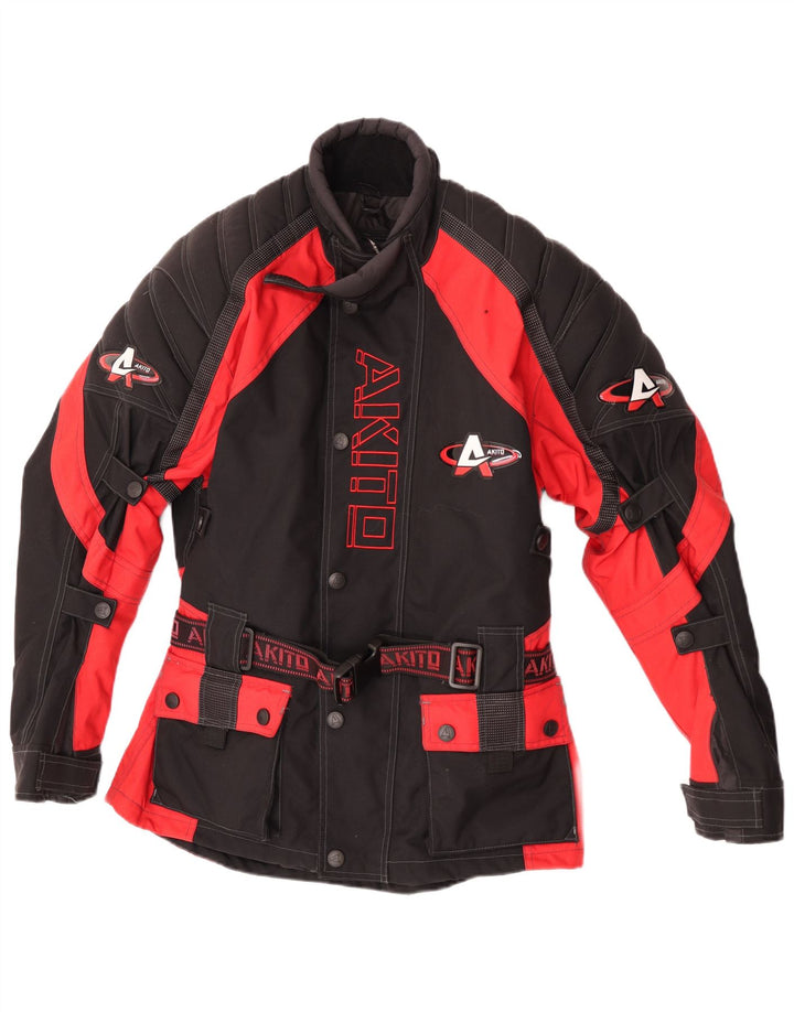 Akito Mens Motorstyle Graphic Racer Jacket UK 36 Small Black Colourblock