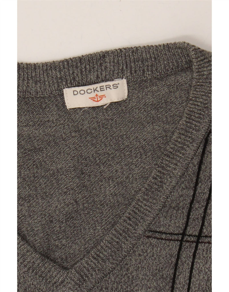 DOCKERS Mens Vest Tank Top XL Grey Check Vintage Dockers and Second-Hand Dockers from Messina Hembry 