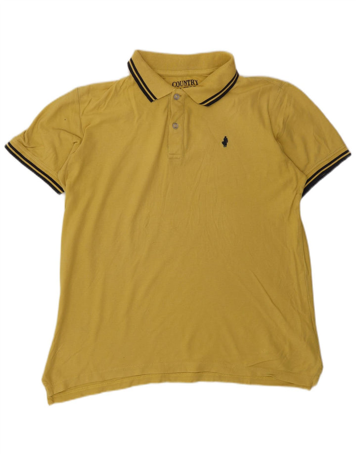 MARLBORO CLASSICS Mens Country Classic Polo Shirt Medium Yellow Cotton