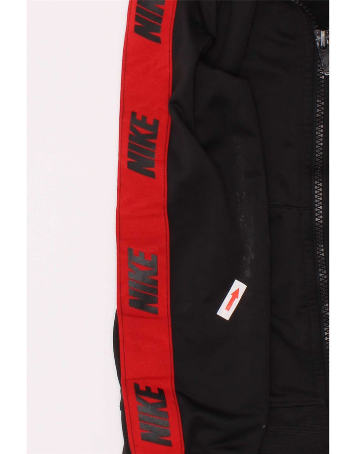 Nike Boys Graphic Tracksuit Top Jacket 6-7 Years Large Black Colourblock
